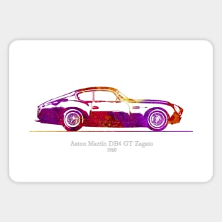 Aston Martin DB4 Gt Zagato 1960 - Colorful Watercolor Magnet